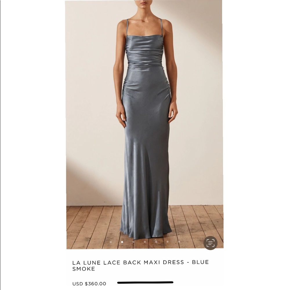 Shona Joy La Lune Lace Back Maxi Dress - Blue Smoke size 2